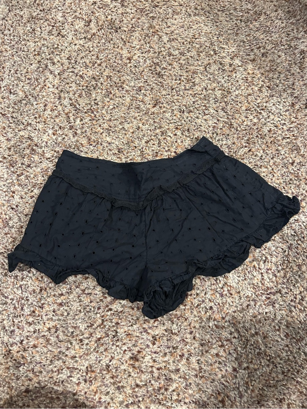 Black Ruffle Shorts